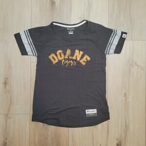 Champion Originals Doane Tigers T-Shirt Womens Small (Fits XS) V-Neck Football